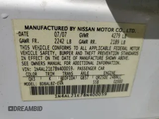 2008 Nissan Altima 2.5 with VIN 1N4AL21E78N400059, listed as a Copart auction lot 50319085 with 179,364 mi miles and Salvage Title. Bid and sale history available at carsss.com. Image 13.