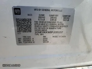 2023 Chevrolet Traverse Premier with VIN 1GNEVKKW8PJ285157, listed as a Copart auction lot 51118065 with 35,607 mi miles and Salvage Title. Bid and sale history available at carsss.com. Image 13.