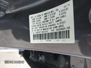 2016 Honda Accord Sedan EX with VIN 1HGCR2F71GA030357, listed as a IAAI auction lot 40885148 with 75,666 mi miles. Bid and sale history available at carsss.com. Image 9.