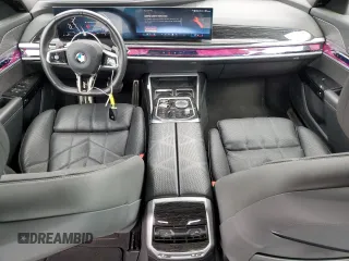 2024 BMW 7 Series 740i with VIN WBA23EH03RCP67206, listed as a Copart auction lot 54631285 with 22,901 mi miles and Salvage title. Bid and sale history available at DreamBid. Image 8.