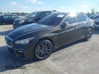 2016 Infiniti Q50 Red Sport 400 with VIN JN1FV7AR4GM451987, listed as a IAAI auction lot 41891826 with 64,931 mi miles and . Bid and sale history available at DreamBid. Image 17.