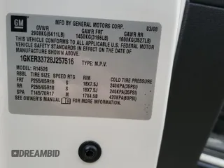 2008 GMC Acadia SLT2 with VIN 1GKER33728J257516, listed as a Copart auction lot 84923134 with 219,106 mi miles and Non Repairable. Bid and sale history available at carsss.com. Image 15.