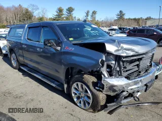 2021 Chevrolet Silverado 1500 LTZ with VIN 1GCUYGEDXMZ200545, listed as a Copart auction lot 43721165 with 58,623 mi miles and Salvage Title. Bid and sale history available at DreamBid. Image 4.