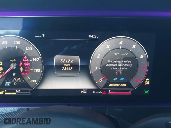 2020 Mercedes-Benz E 53 AMG with VIN WDDZF6BB6LA725940, listed as a IAAI auction lot 41265495 with 73,447 mi miles and . Bid and sale history available at DreamBid. Image 15.
