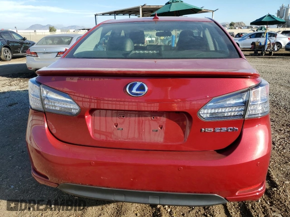 2011 Lexus HS with VIN JTHBB1BA9B2045975, listed as a Copart auction lot 77708264 with 67,427 mi miles and Salvage Title. Bid and sale history available at carsss.com. Image 6.
