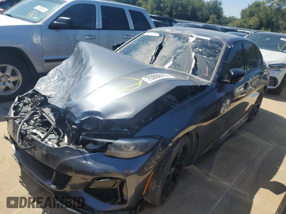 2022 BMW 3 Series M340i with VIN 3MW5U7J07N8C42022, listed as a Copart auction lot 70866414 with 0 mi miles and Salvage Title. Bid and sale history available at carsss.com. Image 1.
