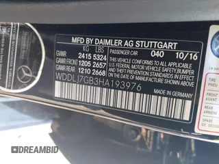 2017 Mercedes-Benz CLS 63 S AMG with VIN WDDLJ7GB3HA193976, listed as a IAAI auction lot 42059554 with 99,356 mi miles and . Bid and sale history available at DreamBid. Image 9.