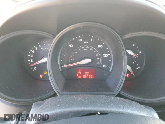 2016 Kia Rio LX with VIN KNADM4A33G6684830, listed as a Copart auction lot 50565905 with 86,738 mi miles and Salvage Title. Bid and sale history available at carsss.com. Image 9.