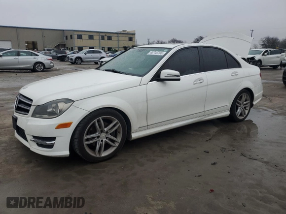 2014 Mercedes-Benz C with VIN WDDGF4HB2EA935084, listed as a Copart auction lot 44710705 with 129,016 mi miles and Salvage Title. Bid and sale history available at carsss.com. Image 1.