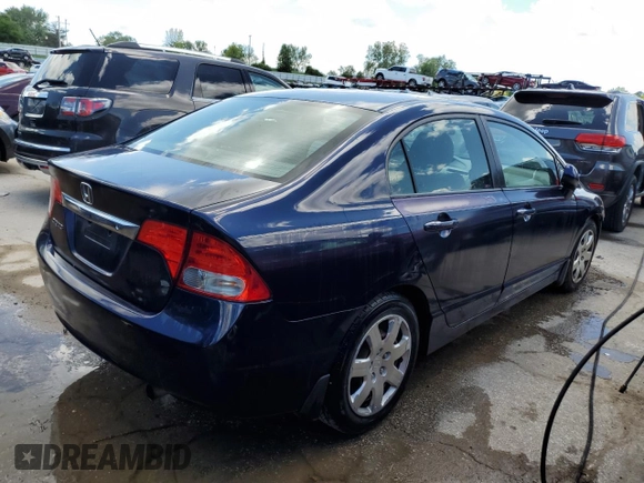 2010 Honda Civic LX with VIN 2HGFA1F5XAH502125, listed as a Copart auction lot 53836274 with 161,827 mi miles and Salvage Title. Bid and sale history available at DreamBid. Image 3.