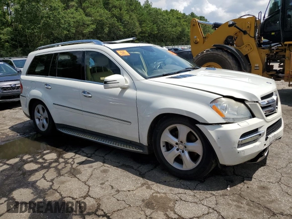 2012 Mercedes-Benz GL-Class GL 450 with VIN 4JGBF7BE7CA765175, listed as a Copart auction lot 61830094 with 0 mi miles and Salvage Title. Bid and sale history available at carsss.com. Image 4.