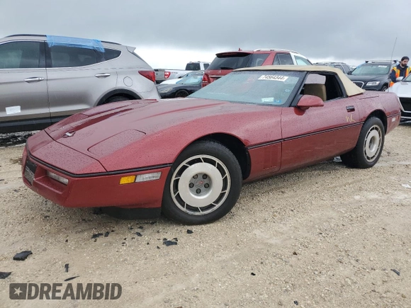 1987 Chevrolet Corvette with VIN 1G1YY3181H5121760, listed as a Copart auction lot 74564344 with 0 mi miles and Salvage Title. Bid and sale history available at carsss.com. Image 1.