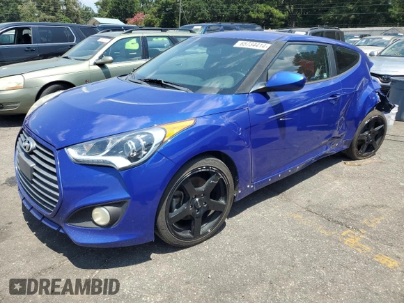 2014 Hyundai Veloster Turbo with VIN KMHTC6AE4EU199468, listed as a Copart auction lot 65734414 with 156,354 mi miles and Salvage Title. Bid and sale history available at carsss.com. Image 1.