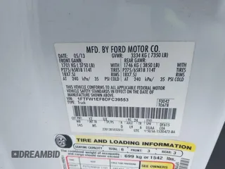 2013 Ford F-150 XL with VIN 1FTFW1EF8DFC39553, listed as a IAAI auction lot 42324628 with Not provided miles and . Bid and sale history available at DreamBid. Image 9.