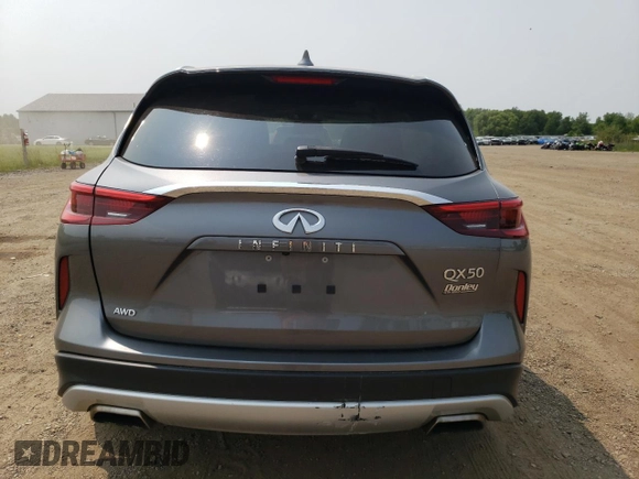 2019 Infiniti QX50 Essential with VIN 3PCAJ5M30KF143361, listed as a Copart auction lot 59331745 with 51,341 mi miles and Salvage title. Bid and sale history available at DreamBid. Image 6.