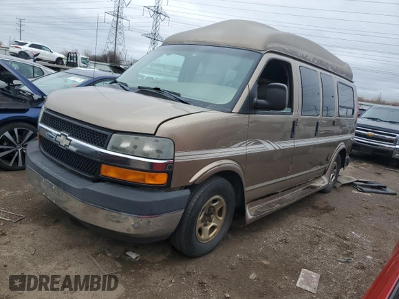 2003 Chevrolet Express Cargo YF7 Upfitter z VIN 1GBFG15T631192686, wystawiony jako Copart lot #51153725 z przebiegiem 124 227 mil mil oraz Czysty tytuł • Clean title. Historia ofert i sprzedaży dostępna na DreamBid. Obrazek 1.