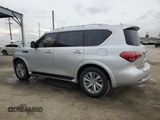 2017 Infiniti QX80 with VIN JN8AZ2NE4H9160839, listed as a Copart auction lot 46557435 with 99,346 mi miles and Salvage Title. Bid and sale history available at carsss.com. Image 2.