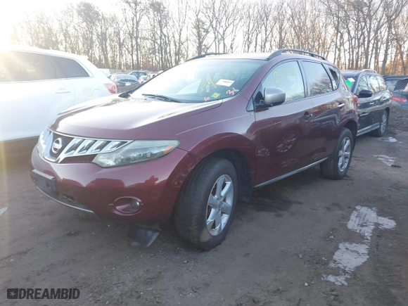 2009 Nissan Murano SL with VIN JN8AZ18WX9W160099, listed as a IAAI auction lot 41577681 with 999,999 mi miles. Bid and sale history available at carsss.com. Image 2.
