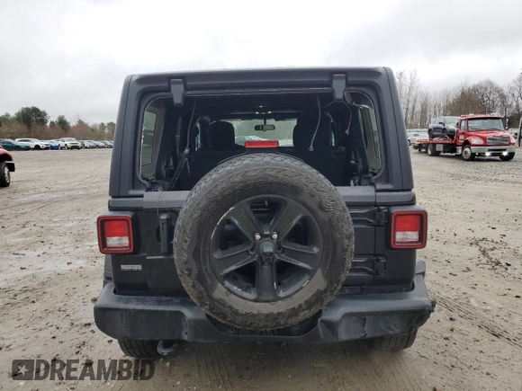 2021 Jeep Wrangler Unlimited Willys with VIN 1C4HJXDN2MW796669, listed as a Copart auction lot 52020745 with 46,826 mi miles and Salvage Title. Bid and sale history available at DreamBid. Image 6.