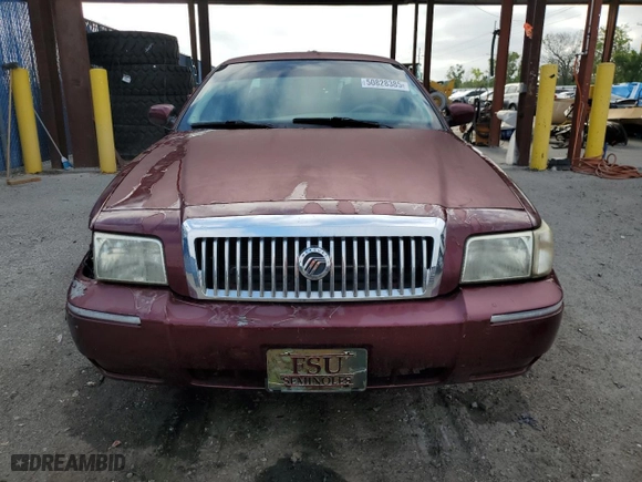 2007 Mercury Grand Marquis GS with VIN 2MEFM74VX7X621446, listed as a Copart auction lot 50828385 with 27,652 mi miles and Salvage Title. Bid and sale history available at carsss.com. Image 5.
