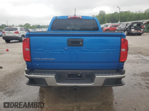 2021 Chevrolet Colorado 2WD Work Truck with VIN 1GCGSBEA8M1142022, listed as a Copart auction lot 51664265 with 56,130 mi miles and Salvage title. Bid and sale history available at DreamBid. Image 6.