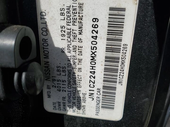 1991 Nissan 300ZX z VIN JN1CZ24H0MX504269, wystawiony jako Copart lot #51793735 z przebiegiem 103 858 mil mil oraz Czysty tytuł • Clean title. Historia ofert i sprzedaży dostępna na DreamBid. Obrazek 12.