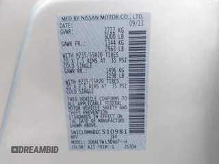 2014 Infiniti QX60 Hybrid with VIN 5N1CL0MN8EC510981, listed as a IAAI auction lot 41488111 with 2,810 mi miles and . Bid and sale history available at DreamBid. Image 9.