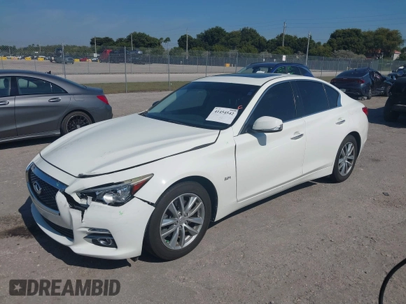 2017 Infiniti Q50 2.0t with VIN JN1CV7AP4HM642506, listed as a IAAI auction lot 41454542 with 131,807 mi miles. Bid and sale history available at carsss.com. Image 19.