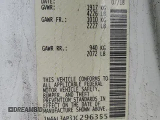 2018 Nissan Altima 2.5 S with VIN 1N4AL3AP3JC296355, listed as a Copart auction lot 51584335 with 87,324 mi miles and Salvage Title. Bid and sale history available at carsss.com. Image 12.