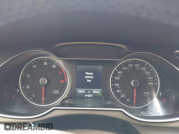 2013 Audi A4 2.0T Prestige with VIN WAUKFAFL7DN023912, listed as a IAAI auction lot 41278780 with 159,521 mi miles. Bid and sale history available at carsss.com. Image 7.