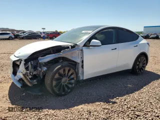 2023 Tesla Model Y Performance z VIN 7SAYGDEF4PF659541, wystawiony jako Copart lot #56580795 z przebiegiem Nie podano mil oraz Szkoda całkowita • Salvage title. Historia ofert i sprzedaży dostępna na DreamBid. Obrazek 1.