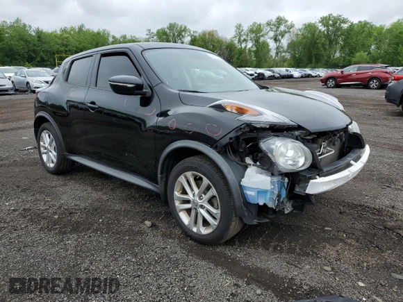 2015 Nissan Juke S with VIN JN8AF5MR7FT507286, listed as a Copart auction lot 56920545 with 98,659 mi miles and Salvage title. Bid and sale history available at DreamBid. Image 4.