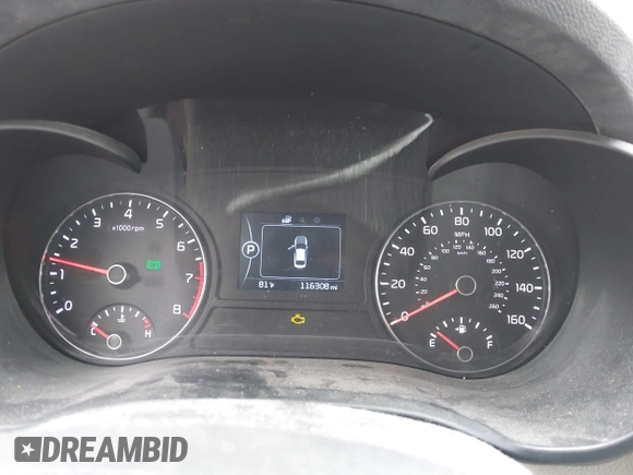 2016 Kia Optima LX with VIN KNAGT4L37G5070799, listed as a IAAI auction lot 41963239 with 116,308 mi miles. Bid and sale history available at carsss.com. Image 7.