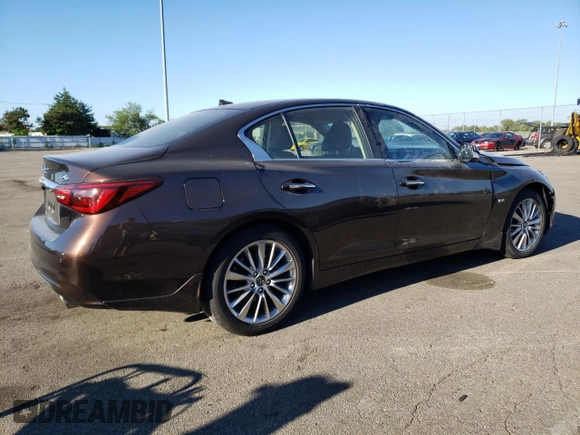 2020 Infiniti Q50 Luxe z VIN JN1EV7AR2LM250739, wystawiony jako Copart lot #66489913 z przebiegiem 50 254 mil mil oraz Szkoda całkowita • Salvage title. Historia ofert i sprzedaży dostępna na DreamBid. Obrazek 3.