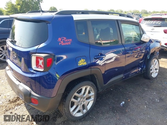2021 Jeep Renegade 80th Anniversary z VIN ZACNJDBB9MPM67102, wystawiony jako IAAI lot #42636992 z przebiegiem 57 852 mil mil oraz . Historia ofert i sprzedaży dostępna na DreamBid. Obrazek 4.