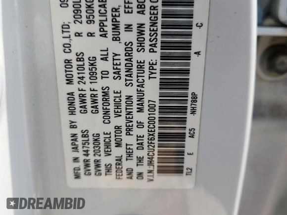 2014 Acura TSX Technology с VIN JH4CU2F6XEC001007, выставлен на аукционе Copart как лот 61644935 с пробегом 169 500 миль миль и Списание • Salvage title. История ставок и продаж доступна на DreamBid. Изображение 12.
