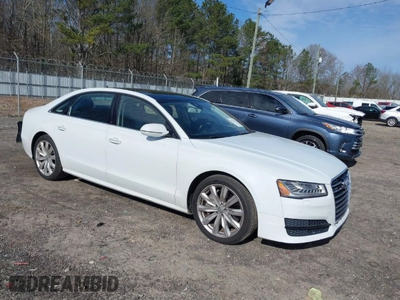 2017 Audi A8 L with VIN WAU44AFD0HN012571, listed as a IAAI auction lot 41717676 with 120,832 mi miles. Bid and sale history available at carsss.com. Image 1.