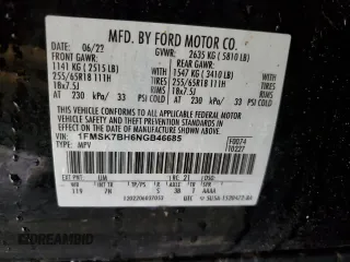 2022 Ford Explorer with VIN 1FMSK7BH6NGB46685, listed as a Copart auction lot 88434925 with Not Provided miles and Salvage Title. Bid and sale history available at carsss.com. Image 13.