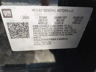2025 Chevrolet Malibu LT with VIN 1G1ZD5ST6SF145813, listed as a IAAI auction lot 42153047 with 12,106 mi miles and . Bid and sale history available at DreamBid. Image 9.