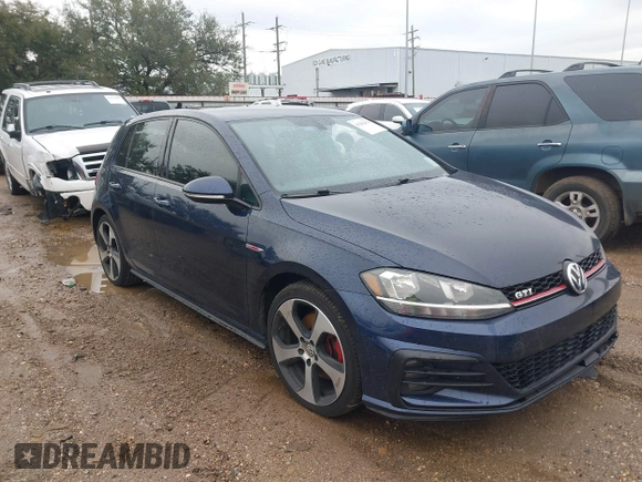 2018 Volkswagen Golf GTI S with VIN 3VW447AUXJM275709, listed as a IAAI auction lot 41282474 with 136,496 mi miles. Bid and sale history available at carsss.com. Image 1.