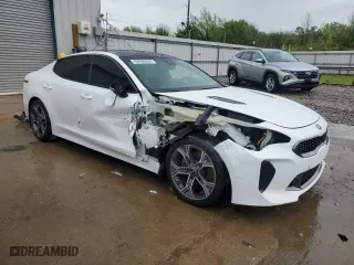 2020 Kia Stinger GT-Line with VIN KNAE15LA2L6083854, listed as a Copart auction lot 49996604 with 100,242 mi miles and Salvage Title. Bid and sale history available at carsss.com. Image 4.