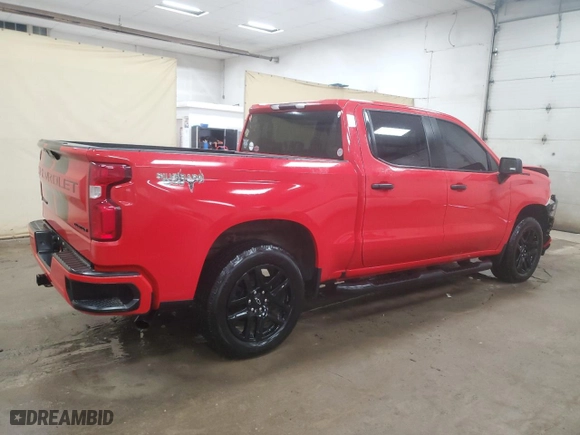 2021 Chevrolet Silverado 1500 Custom with VIN 1GCPYBEK1MZ343558, listed as a Copart auction lot 46449465 with 71,078 mi miles and Non Repairable. Bid and sale history available at carsss.com. Image 3.