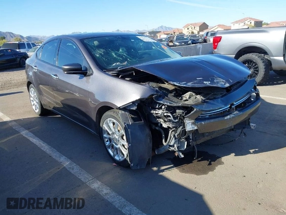 2015 Dodge Dart Limited with VIN 1C3CDFCB0FD112725, listed as a IAAI auction lot 41836277 with 119,860 mi miles. Bid and sale history available at carsss.com. Image 1.