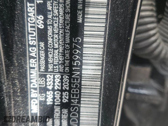 2014 Mercedes-Benz CLA 250 with VIN WDDSJ4EB5EN159975, listed as a Copart auction lot 60390585 with 86,166 mi miles and Salvage title. Bid and sale history available at DreamBid. Image 13.