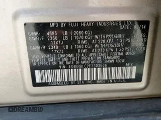 2014 Subaru Outback Limited with VIN 4S4BRBLC2E3303606, listed as a Copart auction lot 61862815 with 74,365 mi miles and Clean title. Bid and sale history available at DreamBid. Image 13.
