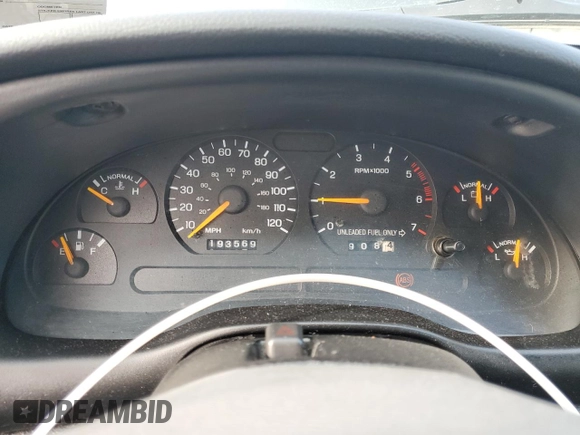 1998 Ford Mustang with VIN 1FAFP4442WF231861, listed as a Copart auction lot 43805205 with 193,569 mi miles and Salvage Title. Bid and sale history available at carsss.com. Image 9.