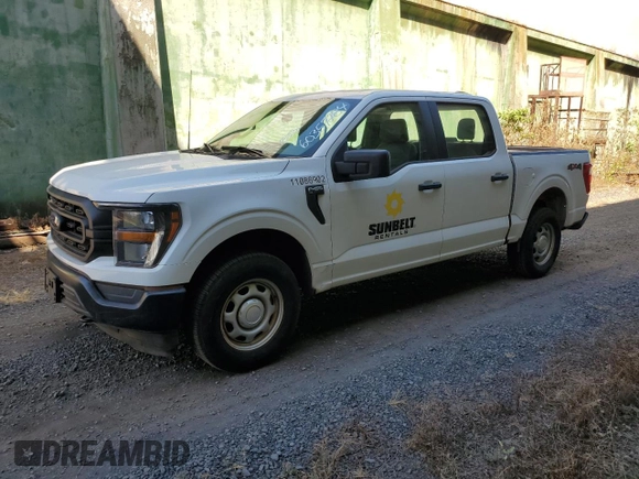 2023 Ford F-150 XL with VIN 1FTEW1EBXPKE80986, listed as a Copart auction lot 60357284 with 10,525 mi miles and Salvage Title. Bid and sale history available at carsss.com. Image 1.