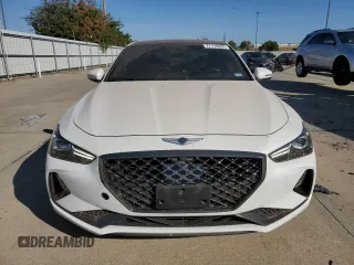 2021 Genesis G70 3.3T with VIN KMTG34LE3MU070581, listed as a Copart auction lot 77118004 with 96,280 mi miles and Salvage Title. Bid and sale history available at carsss.com. Image 5.
