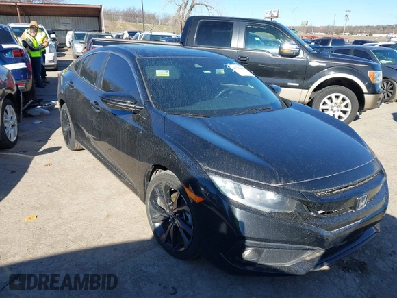 2019 Honda Civic Sport with VIN 19XFC2F80KE033598, listed as a IAAI auction lot 41732698 with 101,664 mi miles and . Bid and sale history available at DreamBid. Image 1.