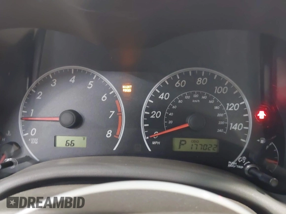 2010 Toyota Corolla with VIN 2T1BU4EE0AC352477, listed as a IAAI auction lot 42107646 with 177,022 mi miles. Bid and sale history available at carsss.com. Image 7.